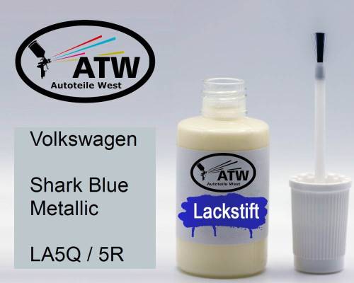 Volkswagen, Shark Blue Metallic, LA5Q / 5R: 20ml Lackstift, von ATW Autoteile West.